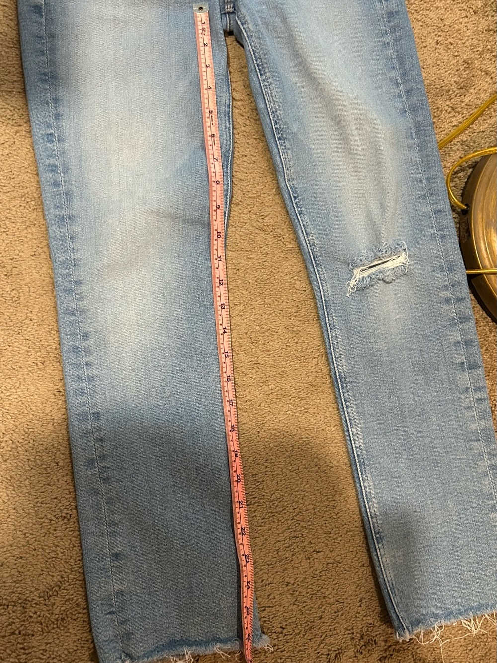 MOTHER The Mid Rise Dazzler Ankle Fray distressed W 15 with stretch Inseam 26.5 - Picture 8 of 8